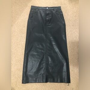 NWOT Zara Black Maxi Pencil wax leather Skirt